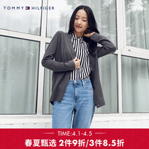 Tommy womens dress Jane about 100 lap pure cotton small embroidered logo V collar loose sweater knit cardiatshirt RM276J1396