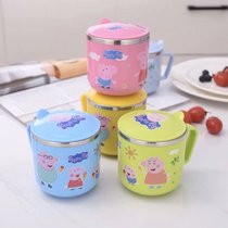 304 stainless steel childrens drinking cup cute cartoon cup with lid Household anti-fall kindergarten female baby mouth cup