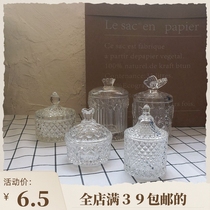 INS Nordic Rhinestones Butterfly Crown Glass Jar Sugar Jar Tea Jar Storage Jar Storage Jar Flower Tea Jar Decoration