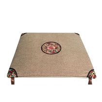 Chinese Linen Cushion Red Wood Sofa Ring Chair Tea Chair Dining Chair Non-slip China Wind Embroidered Vintage Seat Cushion Round Mat