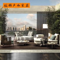 Nordic outdoor rattan sofa sales department garden villa outdoor table and chair balcony courtyard designer leisure furniture