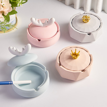 Antlers Pink Ashtrays Personality Creative Trend Home Living Room With Cover Anti Fly Ash Smoke Taste Cute Teenage Smoke Cylinders