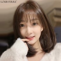 LOUIS FERRE wig fake hair female air bangs inside buckle real hair delivery needle collarbone hair full real hair Silk