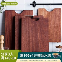 Modern housewife chopping board Solid wood household whole wood chopping board Chopping bone thickened sticky board Meat cutting board Ebony cutting board