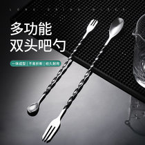Stainless steel bar more 32cm long handle bar spoon mixing bar cocktail mixing spoon mixing spoon mixing spoon spiral bar more