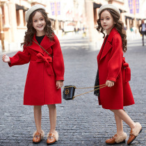 UK Next Stars Girl Fur Coats Autumn Winter New Korean Edition Childrens Wool Coat Thicken