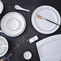REONE dish set home simple Nordic bone china tableware set high grade ceramic Chinese bowl combination