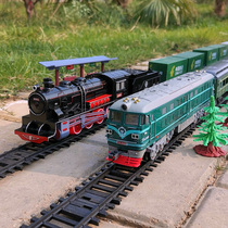 Green leather steam simulation Electric Track model toy Dongfeng 4B high-speed rail childrens boy puzzle train set