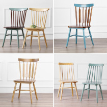 American Solid Wood Chairs Nordic Dining Chairs Home minimalist retro Windsor chair Leisure dining table and chairs Hotel Milk Tea Shop Chair