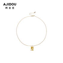 Aji bean 925 silver autumn gift series exquisite beautiful necklace thin chain design shiny zircon neck chain