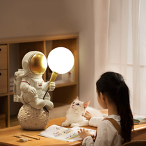 Astronaut childrens bedroom bedside table lamp Nordic designer creative astronaut moon 3D planet decoration ornaments
