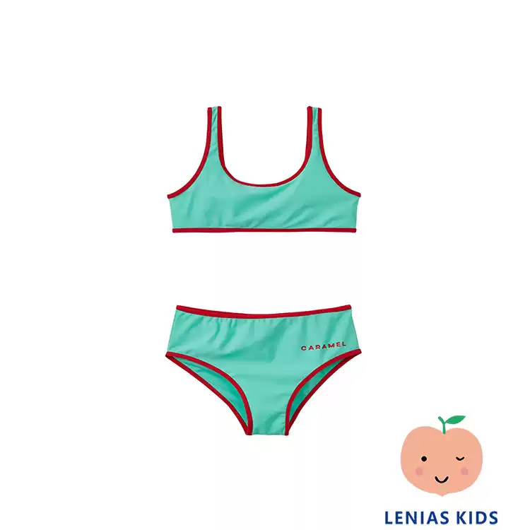Lenias LN家 Caramel 25SS春夏女童 薄荷绿背心短裤泳衣套装