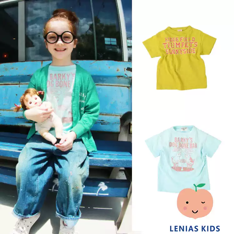 Lenias LN家Denim Dungaree25SS春夏 卡通印花字母T恤