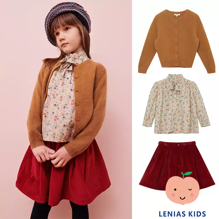 lenias LN家Caramel22AW秋冬 针织开衫+衬衫+半身裙