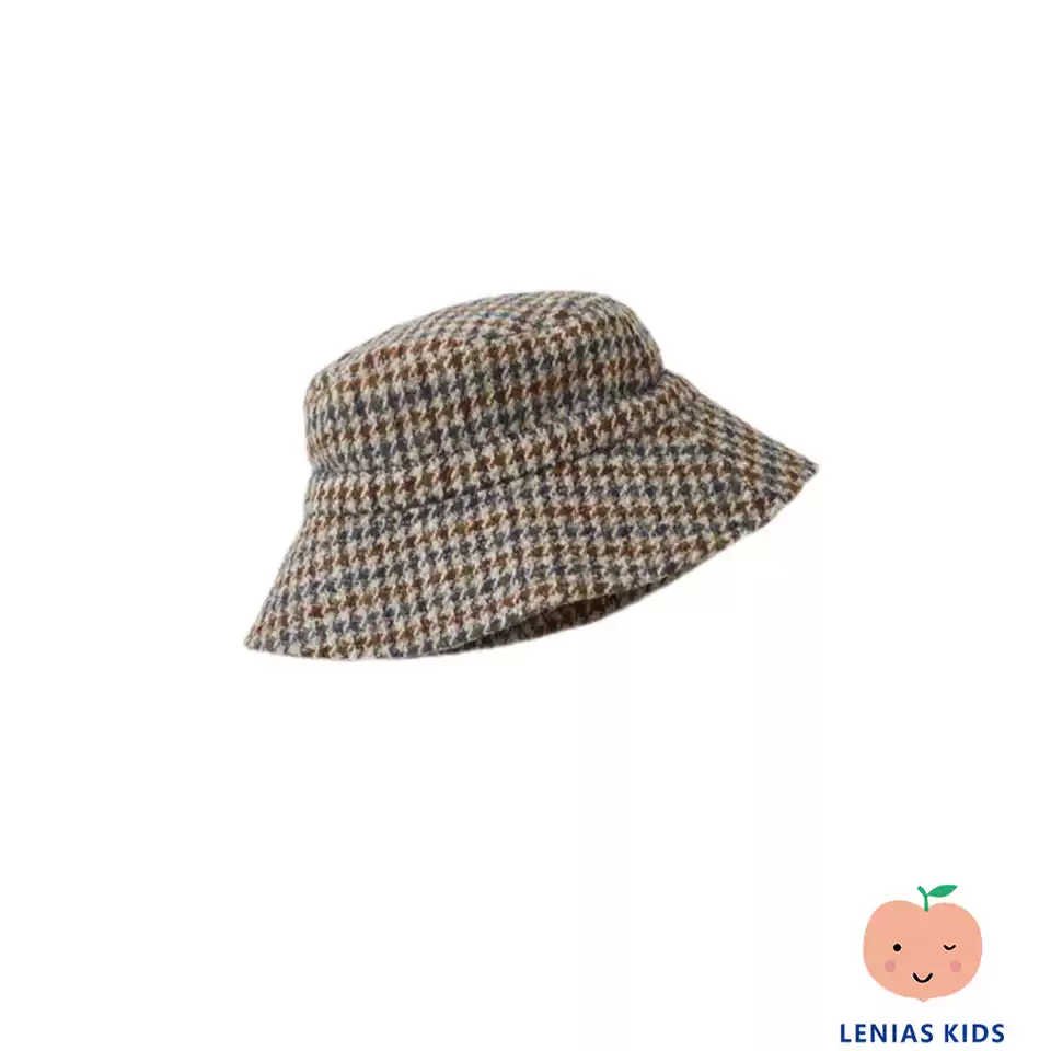 Lenias LN家 Caramel 23AW秋冬 儿童百搭英伦格纹渔夫帽