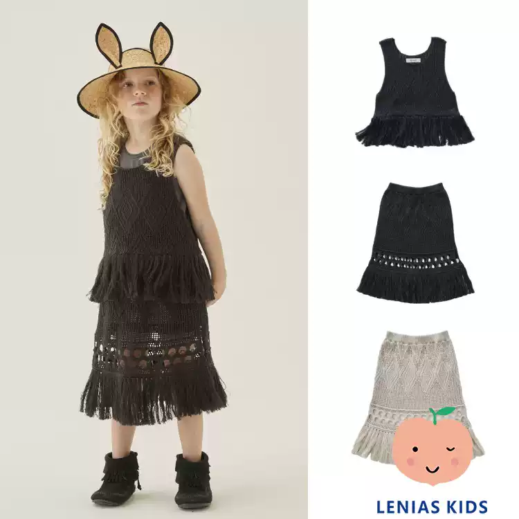 lenias LN家 eLfinFolk 25SS春夏针织镂空背心+半裙套装