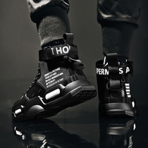 Martin Boots Men Summer Season High Boots Mens trendy shoes British Gongwear Boots Black Locomotive Martin Shoes Autumn Mens Shoes