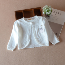 2021 New Girl spring summer thin Princess shawl girl baby knit outer coat cardigan