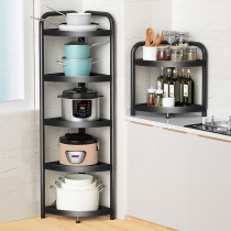 Kitchen triangle shelf floor countertop pot rack corner bathroom toilet bathroom toilet bathroom corner multi-layer shelf