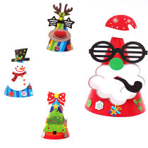 Christmas children cartoon Santa Claus hat Christmas gift gift festive decoration kindergarten Christmas party