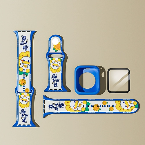 Применимый iwatch ремешок Apple Watch Silicone 8s Cute AppleWatch3 Anti -Duck Duck 7 Bluetooth 6 Smart 5 Sports 4 Summer 2 Мужчины и женщины 1 -го поколения Ультра