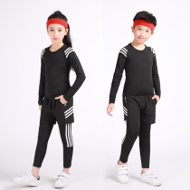 Children tight clothes training clothes suit men and women small and medium children basketball football running fitness sports hitting bottom speed dry clothes