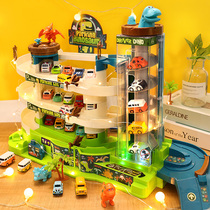 Childrens car building parking lot mental brain rail car boy toy 3 years old 4 shaking sound Big Adventure