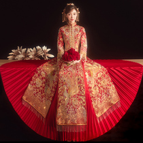 Longfeng Gown Xiuhe Dress Bride 2021 New Wedding Dress Chinese Toast Dress Retro Wedding Dress Fall Winter