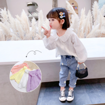 Girl shirt Han version 2022 new childrens shirt foreign air spring clothing for children baby trendy long sleeve blouses