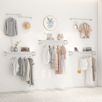 服装店展示架银色上墙架壁挂式女装店货架陈列挂衣杆童装衣架专用