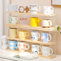 Cup shelf rack acrylic table top water Cup display cabinet glass teacup mug storage shelf artifact