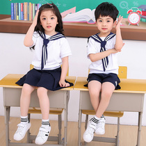 Kindergarten garden clothes Summer clothes Childrens class clothes Summer primary school school uniforms British style summer short-sleeved graduation suit suit