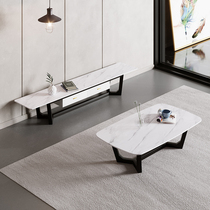 Simple modern Italian imported rock board living room coffee table TV cabinet combination Light luxury wind Nordic household small apartment type