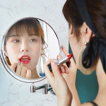 Perforated cosmetic mirror bathroom wall-mounted wall stickers hotel double-sided beauty mirror telescopic folding bathroom magnifying mirror