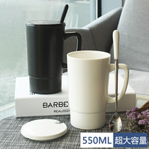  Nameless cup Ceramic large capacity mug with lid spoon Simple office household mens and womens couple water cup
