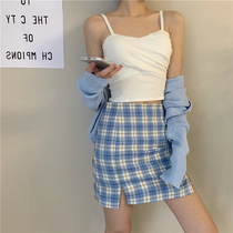 New Korean version of solid color sling with chest pad small vest female slim slim wearing Net red bottom coat tide