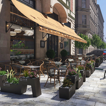 Outdoor wrought iron flower box combination Sales department commercial street outside fence fence partition flower trough outdoor flower bed customization