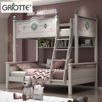 Bunk bed childrens cots solid wood bunk bed two bunk bed girl multi-function Princess a bunk bed as well as pillow