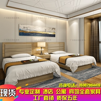 Hotel bed Hotel bed Custom furniture Standard room bed Full set of bed and breakfast Apartment room express hotel rental house bed