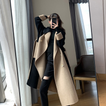 FT GUOGE double-sided cashmere coat 2021 autumn and winter new high-end temperament goddess fan medium long woolen coat