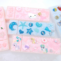 Cream glue stationery box Childrens pencil box Female primary school student plastic cartoon homemade handmade diy material bag