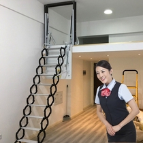 Attic telescopic stairs Household invisible folding shrink lifting compartment jump layer sleeper can be customized top side mounted ladder