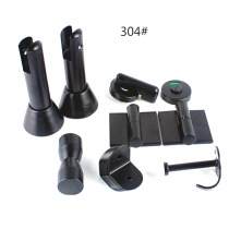 Toilet partition accessories set public toilet toilet door hinge support foot black 304 stainless steel
