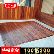 Indonesian pineapple grid anticorrosive wood outdoor floor park wooden plank road platform long solid wood flower stand garden landscape