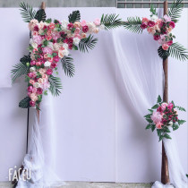 Forest wedding props Wooden stake arch outdoor lawn wedding triangle flower happiness door stage stump background ornaments