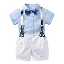  Korean boy baby dress Summer boy summer flower girl gentleman suit small suit Childrens year-old banquet one or two birthdays