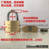 Power meter box lock through open copper padlock 50mm plum blossom copper lock box translock universal lock a through lock Power Lock