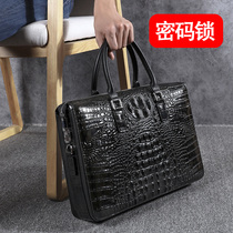 Flange Kangaroo Mens bag crocodile leather bag mens business briefcase leather Hand bag cowhide horizontal computer bag
