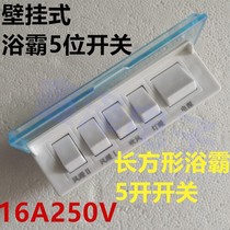 Universal bath lamp warm switch 5 5 open wall-mounted air heating blowing light power switch button durable model