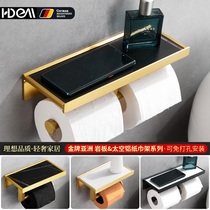 Free punch rock toilet paper holder toilet wall-mounted double roll holder phone tissue box Web ca shou zhi jia
